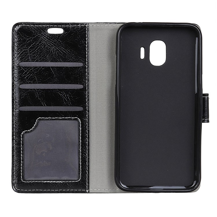 Crazy Horse Leather Wallet Case for Samsung Galaxy J2 Core - Black-3