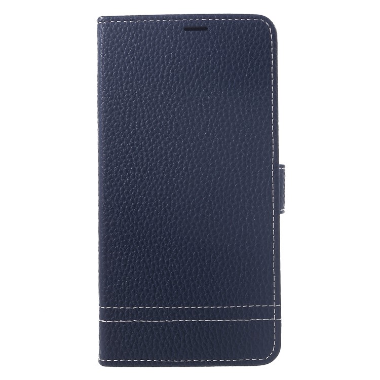 

Litchi Texture Wallet Leather Stand Shell for Samsung Galaxy A6+ (2018) / A9 Star Lite - Blue