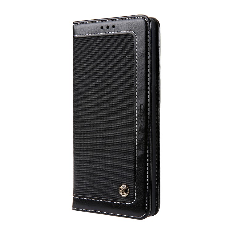 CMAI2 Jeans Cloth PU Leather Wallet Case with Hand Strap for Samsung Galaxy Note9 N960 - Black-2