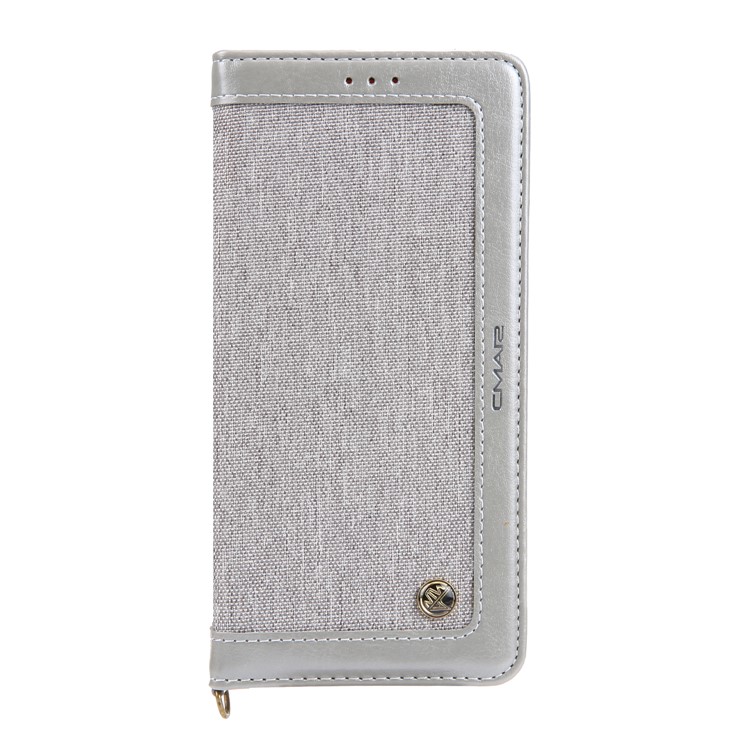 Cmai2 Jeans Tela PU Cuero Billetera Cubierta Con Correa De Mano Para Samsung Galaxy Note9 N960 - Gris-4