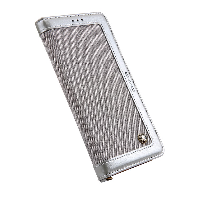 Cmai2 Jeans Tela PU Cuero Billetera Cubierta Con Correa De Mano Para Samsung Galaxy Note9 N960 - Gris-5
