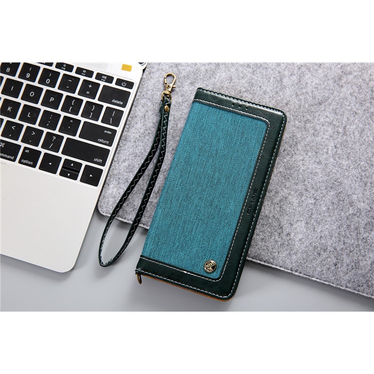 CMAI2 Vaqueros Paño PU Cuero Billetera Con Correa De Mano Para Samsung Galaxy Note9 N960 - Verde-13