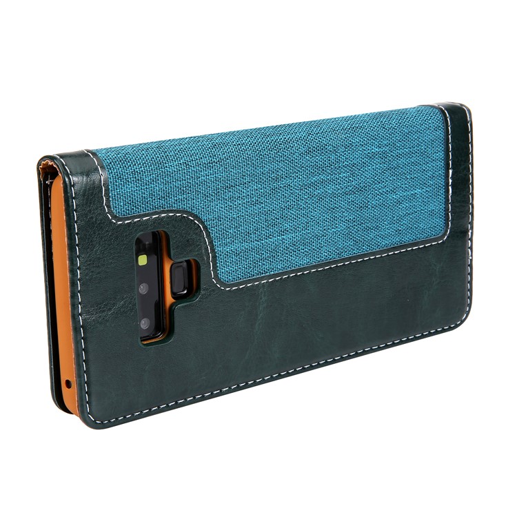 CMAI2 Vaqueros Paño PU Cuero Billetera Con Correa De Mano Para Samsung Galaxy Note9 N960 - Verde-7