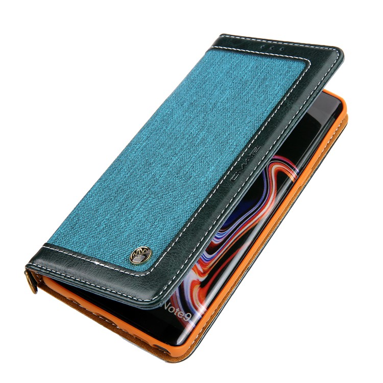 CMAI2 Vaqueros Paño PU Cuero Billetera Con Correa De Mano Para Samsung Galaxy Note9 N960 - Verde-9