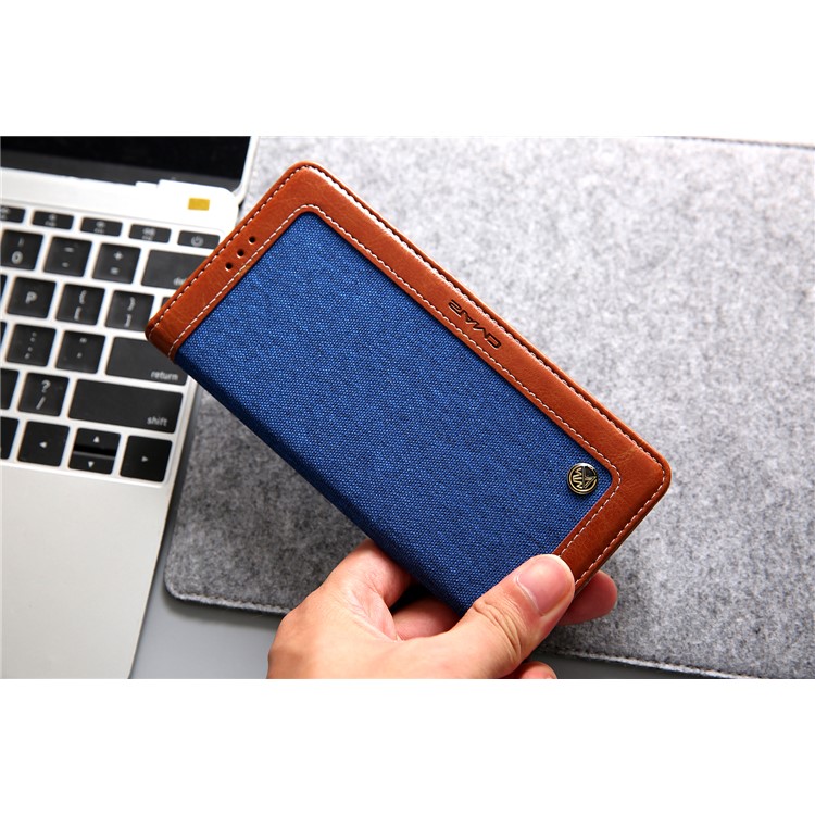 Cmai2 Jeans Paño PU Cuero Billetera Carcasa Con Correa De Mano Para Samsung Galaxy Note9 N960 - Azul / Marrón-20