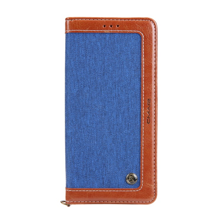 Cmai2 Jeans Paño PU Cuero Billetera Carcasa Con Correa De Mano Para Samsung Galaxy Note9 N960 - Azul / Marrón-4