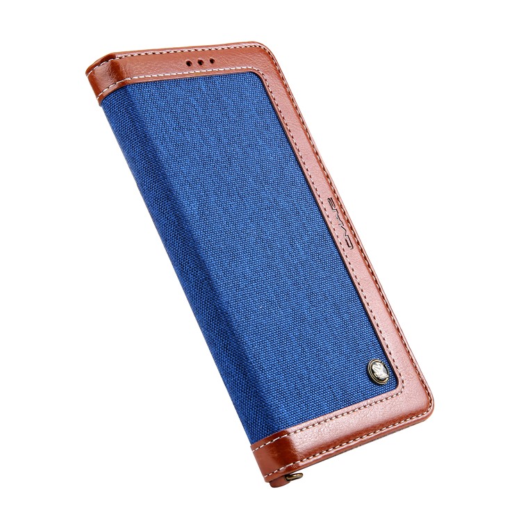 Cmai2 Jeans Paño PU Cuero Billetera Carcasa Con Correa De Mano Para Samsung Galaxy Note9 N960 - Azul / Marrón-5