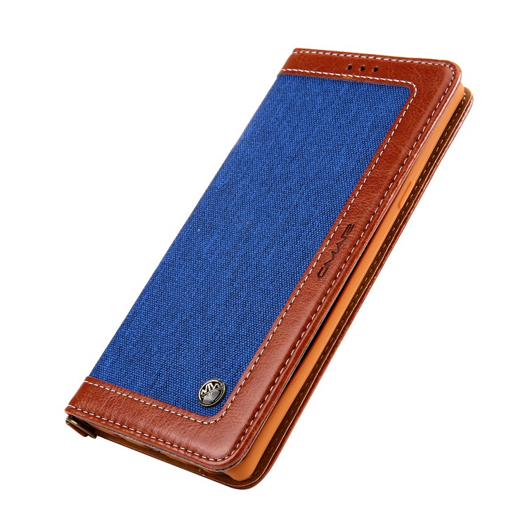 Cmai2 Jeans Paño PU Cuero Billetera Carcasa Con Correa De Mano Para Samsung Galaxy Note9 N960 - Azul / Marrón-6