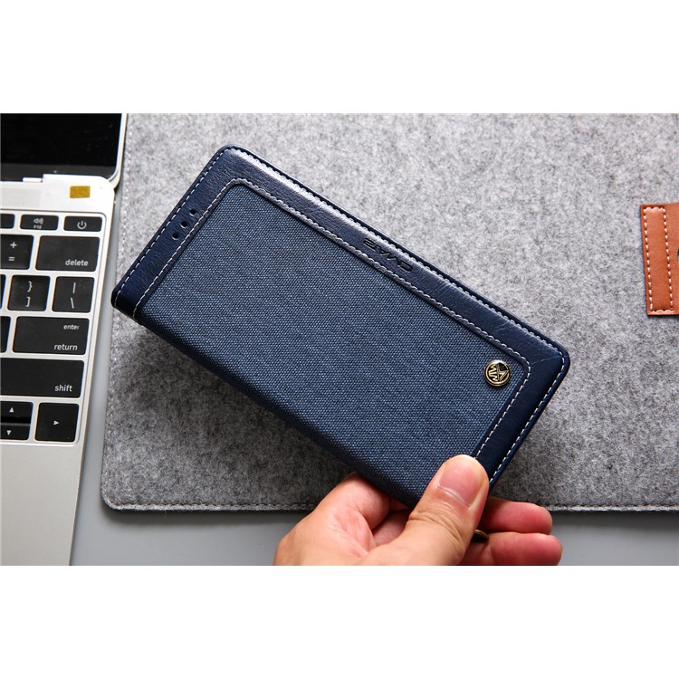 Caja Del Teléfono Móvil De La Cartera Del Cuero De La PU Del Paño De Los Vaqueros CMAI2 Con La Correa De La Mano Para La Galaxia De Samsung Note9 N960 - Azul-21