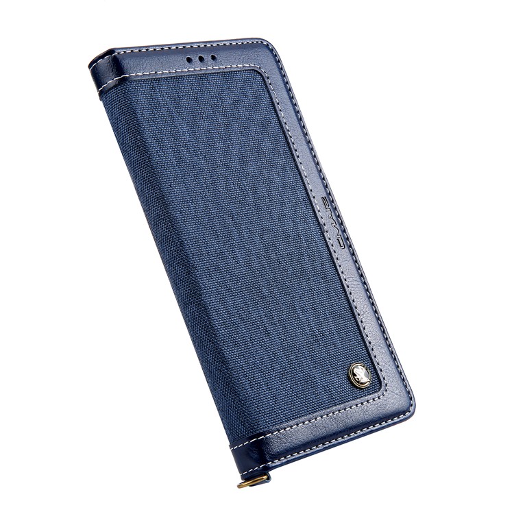 Caja Del Teléfono Móvil De La Cartera Del Cuero De La PU Del Paño De Los Vaqueros CMAI2 Con La Correa De La Mano Para La Galaxia De Samsung Note9 N960 - Azul-5