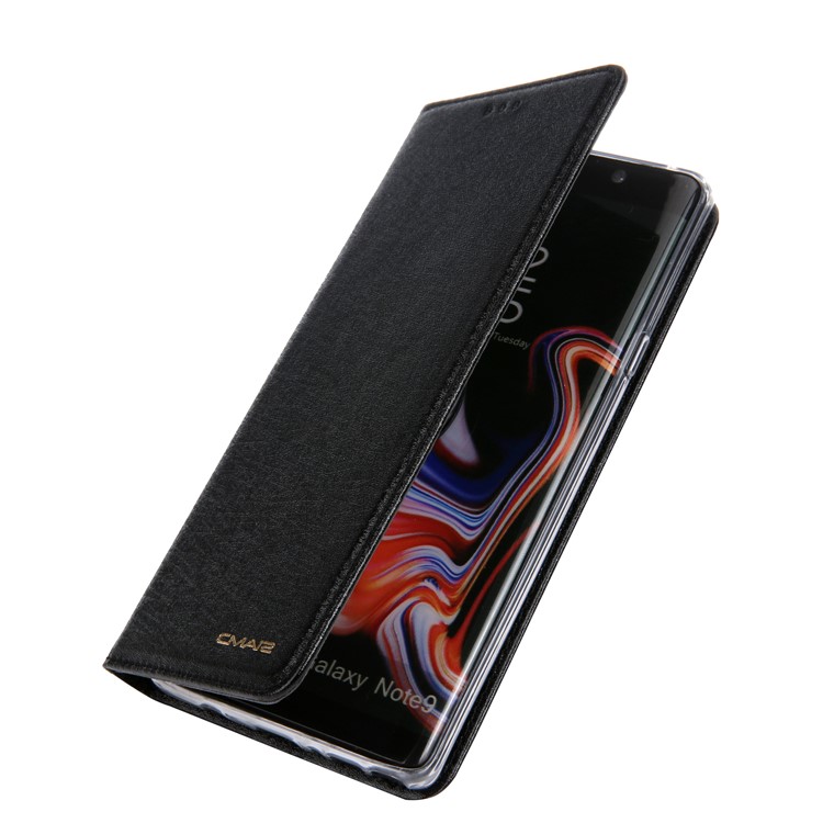 CMAI2 Silk Texture PU Leather Wallet Folio Cover Accessory with Stand for Samsung Galaxy Note9 N960 - Black-10