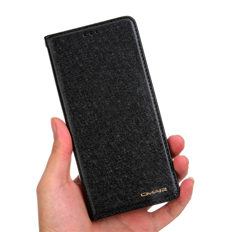 CMAI2 Silk Texture PU Leather Wallet Folio Cover Accessory with Stand for Samsung Galaxy Note9 N960 - Black-12