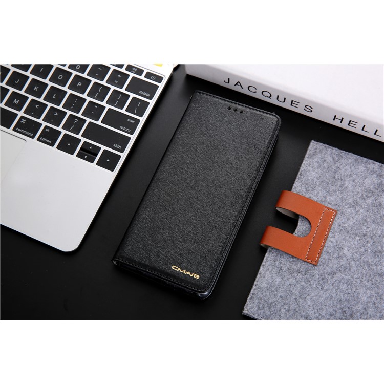 CMAI2 Silk Texture PU Leather Wallet Folio Cover Accessory with Stand for Samsung Galaxy Note9 N960 - Black-13