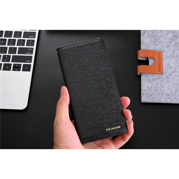 CMAI2 Silk Texture PU Leather Wallet Folio Cover Accessory with Stand for Samsung Galaxy Note9 N960 - Black-20