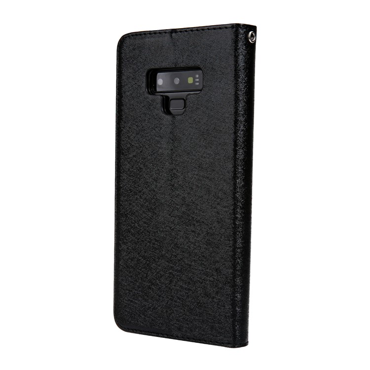 CMAI2 Silk Texture PU Leather Wallet Folio Cover Accessory with Stand for Samsung Galaxy Note9 N960 - Black-4