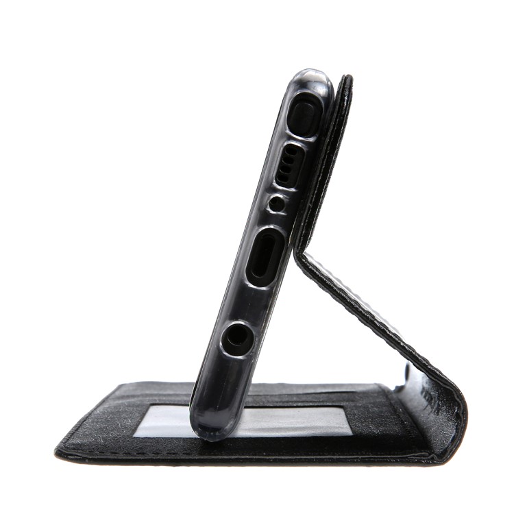 CMAI2 Silk Texture PU Leather Wallet Folio Cover Accessory with Stand for Samsung Galaxy Note9 N960 - Black-9