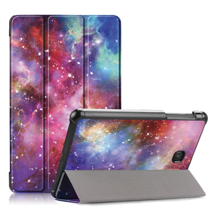 

Шаблон Печати Три Раза Стойка Кожаный Чехол Для Samsung Galaxy Tab A 8,0 (2018) T387 - Звездная Ночь