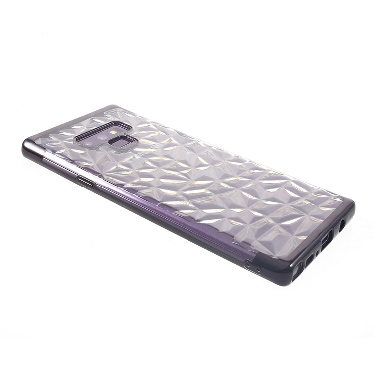 3D Diamond Grain Electroplated Soft TPU Case Accessory for Samsung Galaxy Note9 N960 - Black-3