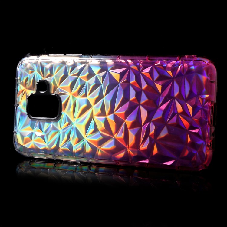 Gradient Color 3D Diamond Grain Drop-proof TPU Case with Dazzling Paper for Samsung Galaxy A6 (2018) - Pink-2