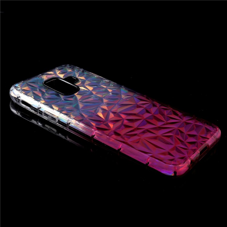 Gradient Color 3D Diamond Grain Drop-proof TPU Case with Dazzling Paper for Samsung Galaxy A6 (2018) - Pink-3