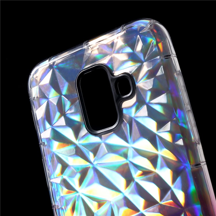 Gradient Color 3D Diamond Grain Drop-proof TPU Case with Dazzling Paper for Samsung Galaxy A6 (2018) - Pink-4