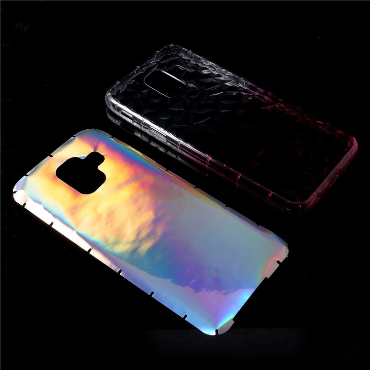 Gradient Color 3D Diamond Grain Drop-proof TPU Case with Dazzling Paper for Samsung Galaxy A6 (2018) - Pink-6