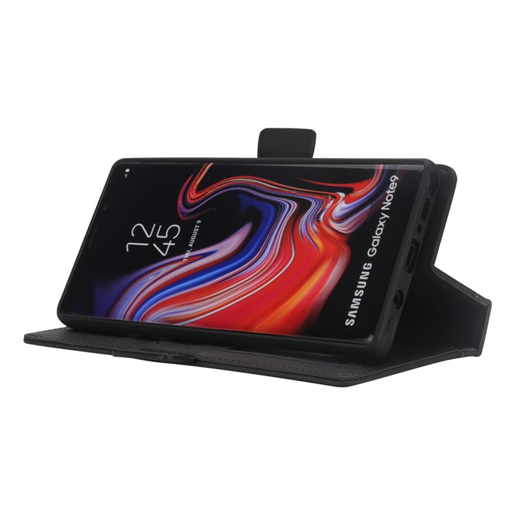 Book Style Removable TPU Back Shell + Leather Wallet Case for Samsung Galaxy Note9 N960 - Black-6