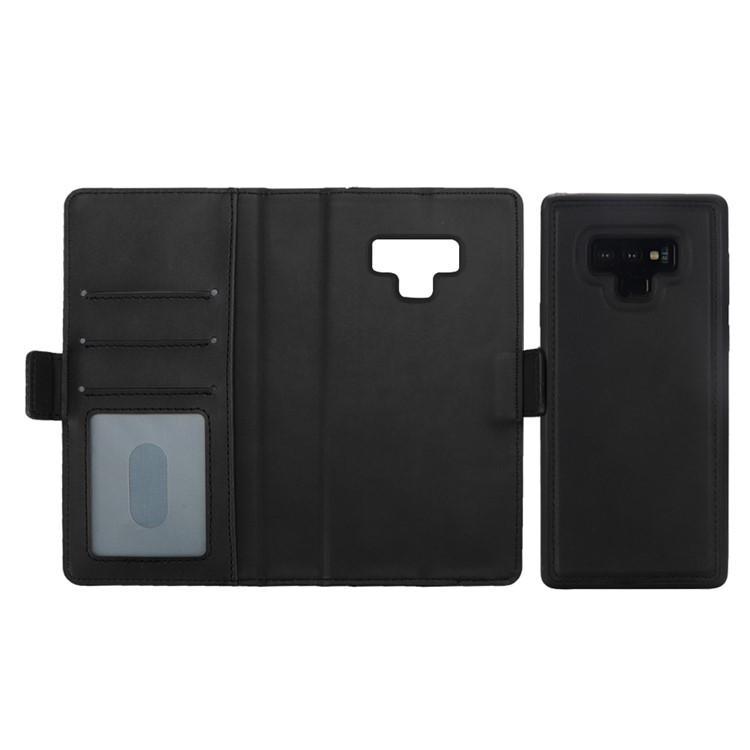Book Style Removable TPU Back Shell + Leather Wallet Case for Samsung Galaxy Note9 N960 - Black-8