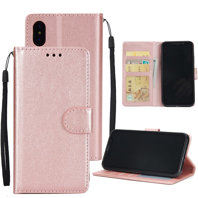 

Wallet Leather Cell Phone Case with Stand for iPhone XS Max 6.5 inch - Rose Gold, iPhone XS Max