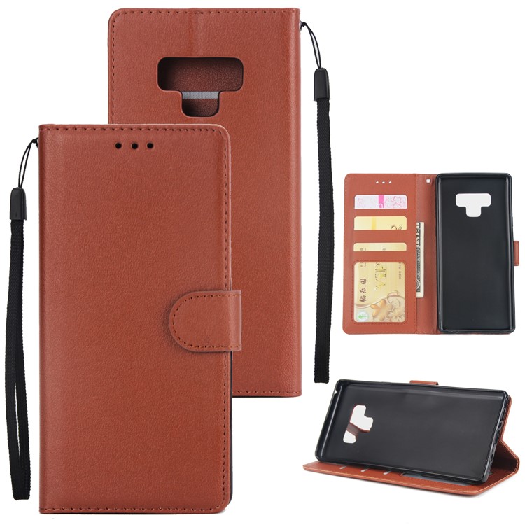 

Wallet Stand Flip Leather Magnetic Cellphone Case for Samsung Galaxy Note9 N960 - Brown