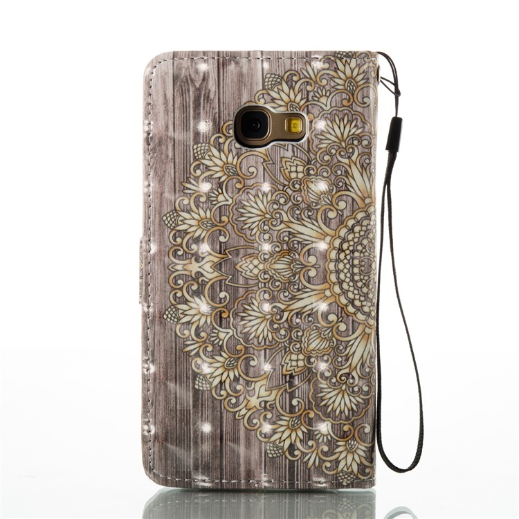 Leather Phone Case for Samsung Galaxy A5 (2017) SM-A520, Pattern Printing | Light Spot Decor | Wallet | Stand - Vintage Flower-3