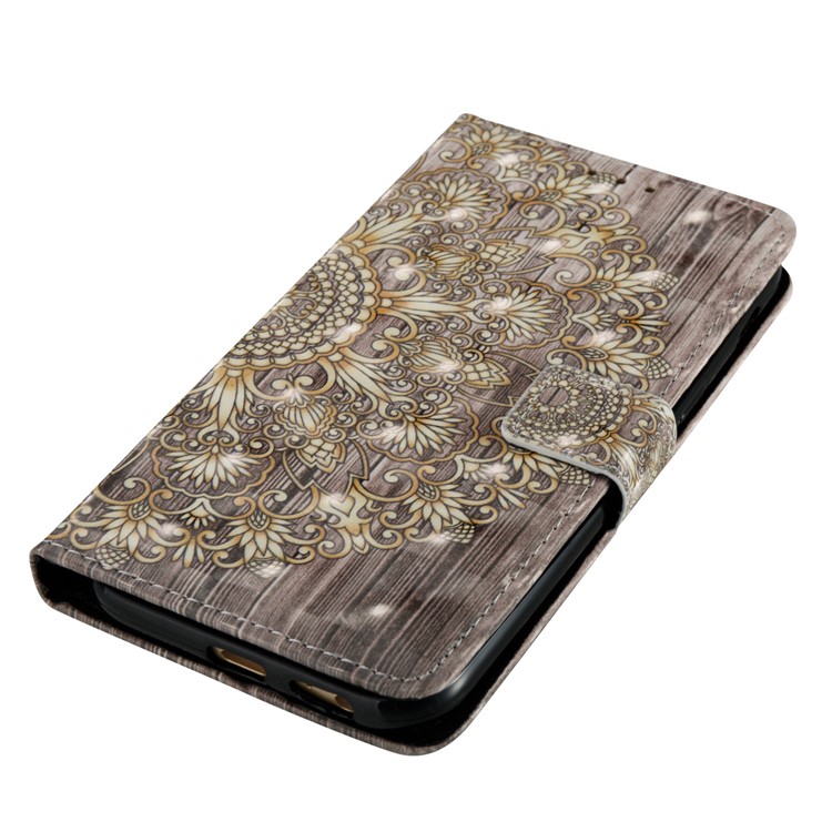 Leather Phone Case for Samsung Galaxy A5 (2017) SM-A520, Pattern Printing | Light Spot Decor | Wallet | Stand - Vintage Flower-4