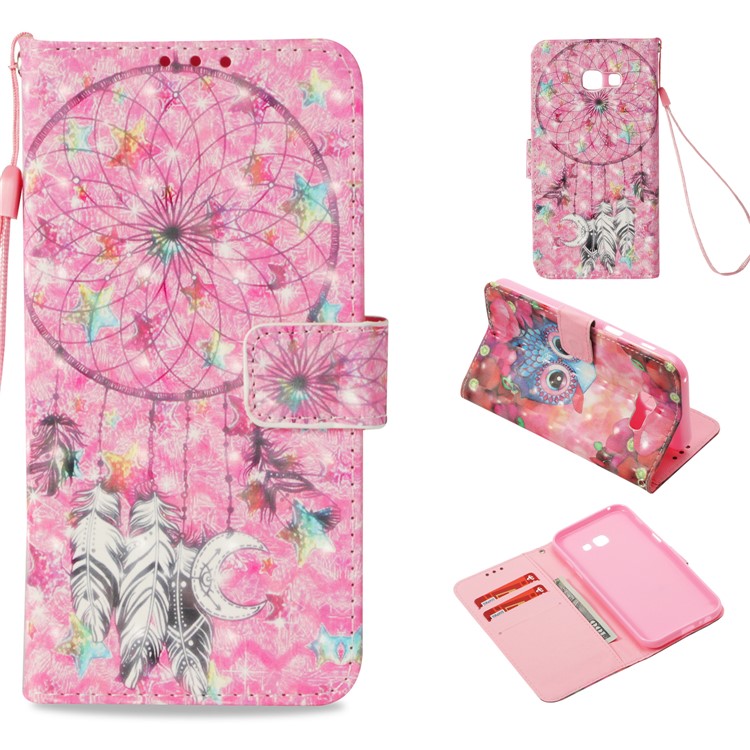 Pattern Printing Light Spot Decor Leather Wallet Cover for Samsung Galaxy A5 (2017) SM-A520 - Dream Catcher-1