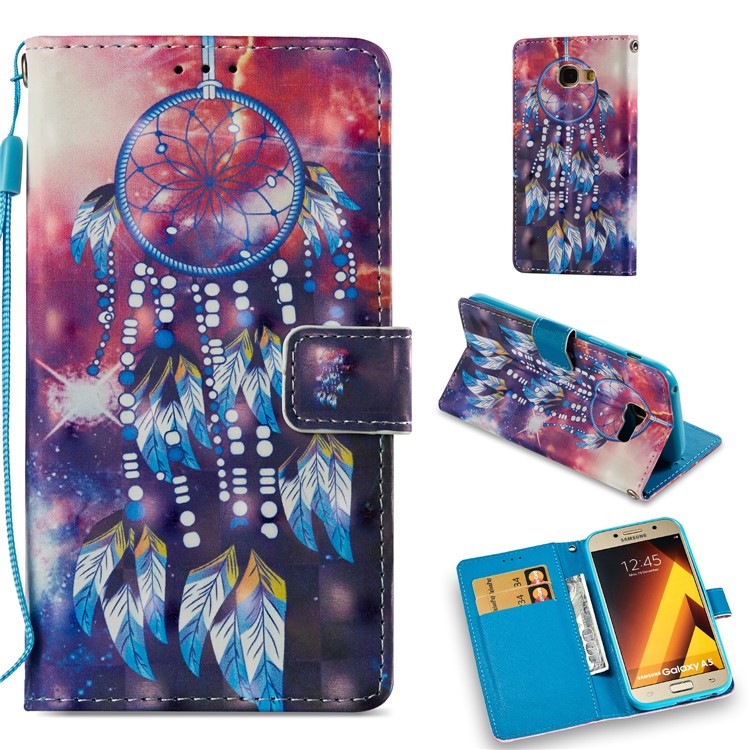 

Pattern Printing Light Spot Decor Stand Leather Wallet Mobile Phone Cover for Samsung Galaxy A5 (2017) A520 - Dream Catcher