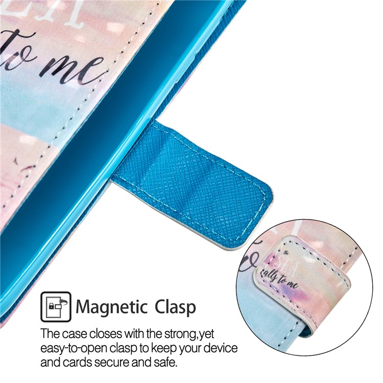 Pattern Printing Light Spot Decor Stand Leather Wallet Mobile Phone Shell for Samsung Galaxy A5 (2017) A520 - Sea-4