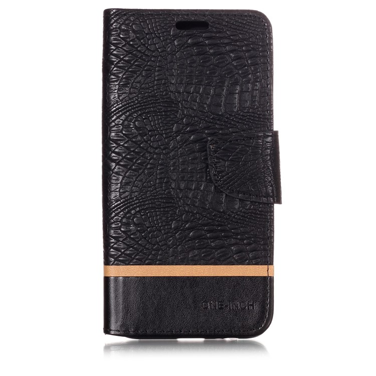 Crocodile Texture Splicing PU Leather Wallet Mobile Case for Samsung Galaxy J8 (2018) - Black-2