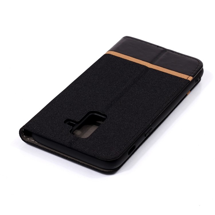 Crocodile Texture Splicing PU Leather Wallet Mobile Case for Samsung Galaxy J8 (2018) - Black-7