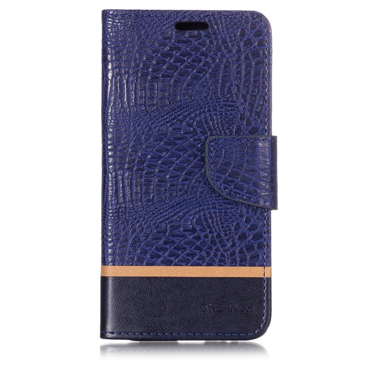 

Crocodile Texture Splicing PU Leather Stand Protective Shell for Samsung Galaxy J8 (2018) - Dark Blue