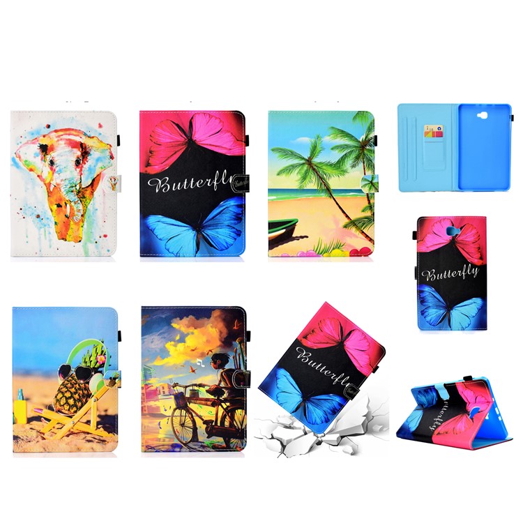 Pattern Printing Leather Case Stand Tablet Cover for Samsung Galaxy Tab A 10.1 (2016) T580 - Butterfly-20