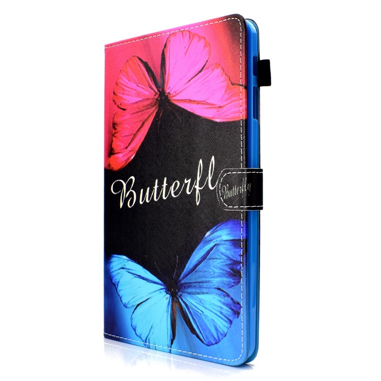 Pattern Printing Leather Case Stand Tablet Cover for Samsung Galaxy Tab A 10.1 (2016) T580 - Butterfly-3