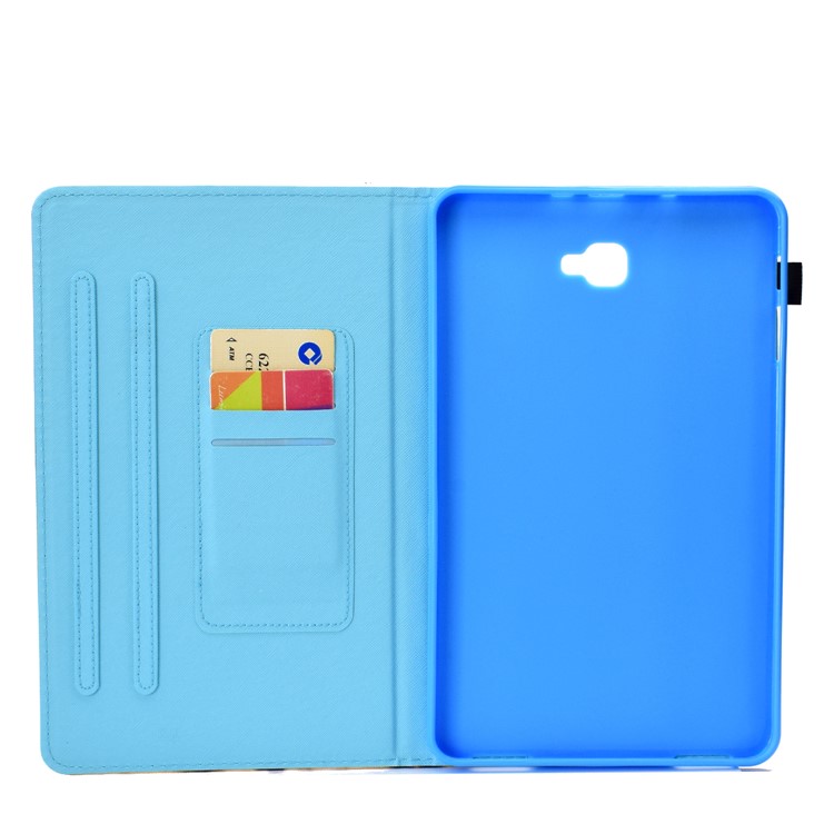 Pattern Printing Card Holder Stand Leather Cover for Samsung Galaxy Tab A 10.1 (2016) T580 - Boy and Bicycle-9