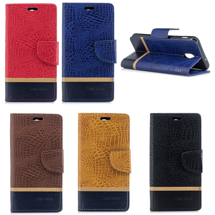Crocodile Texture Splicing PU Leather Wallet Case for Samsung Galaxy J3 (2018) J337 / J3 Star - Black-10