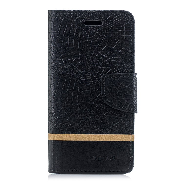 Crocodile Texture Splicing PU Leather Wallet Case for Samsung Galaxy J3 (2018) J337 / J3 Star - Black-2
