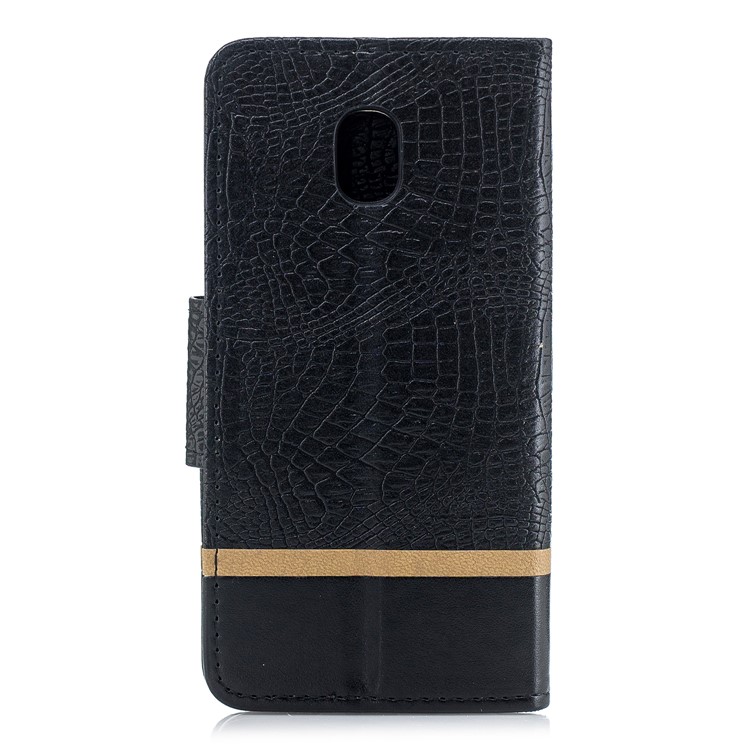 Crocodile Texture Splicing PU Leather Wallet Case for Samsung Galaxy J3 (2018) J337 / J3 Star - Black-3