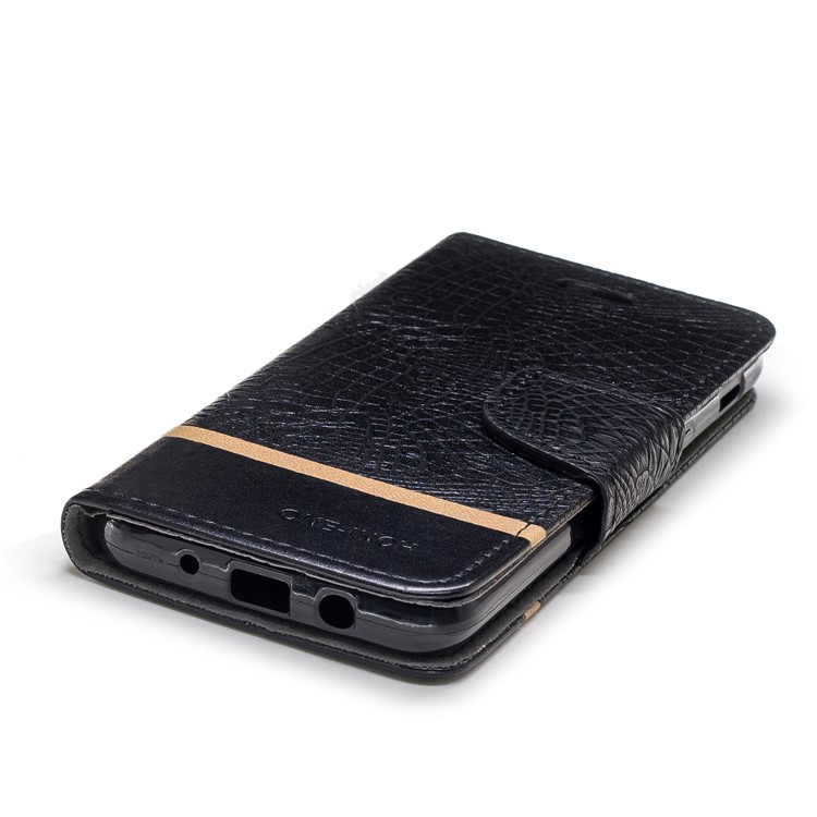 Crocodile Texture Splicing PU Leather Wallet Case for Samsung Galaxy J3 (2018) J337 / J3 Star - Black-6
