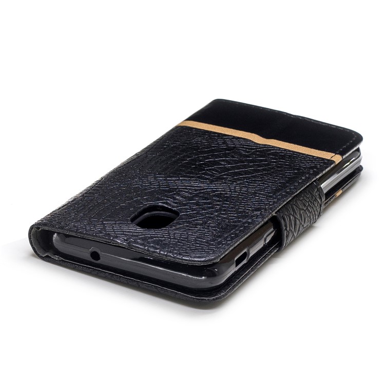 Crocodile Texture Splicing PU Leather Wallet Case for Samsung Galaxy J3 (2018) J337 / J3 Star - Black-7