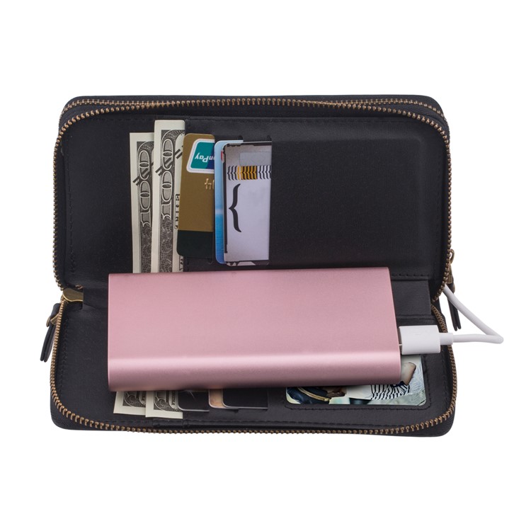Retro Double Zipper Split Leather Wallet with Detachable TPU Cover for Samsung Galaxy Note9 N960 - Black-35
