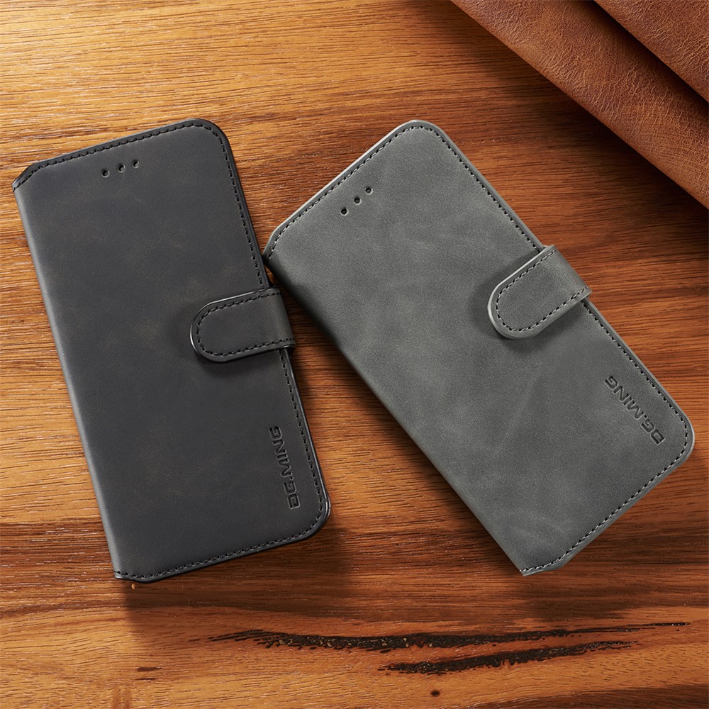 DG.MING Retro Style Wallet Leather Stand Case for Samsung Galaxy Note9 SM-N960 - Grey-10