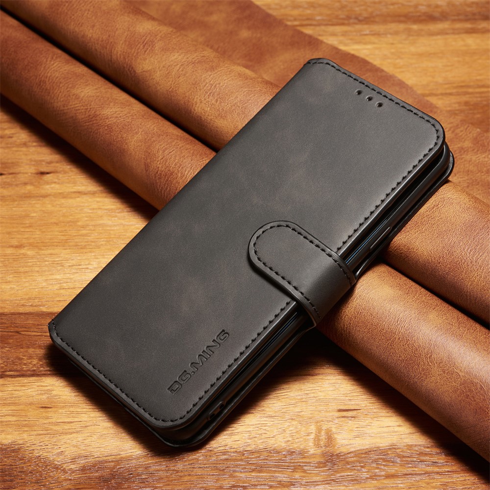 DG.MING Retro Style Wallet Leather Stand Cover for Samsung Galaxy S9+ SM-G965 - Black