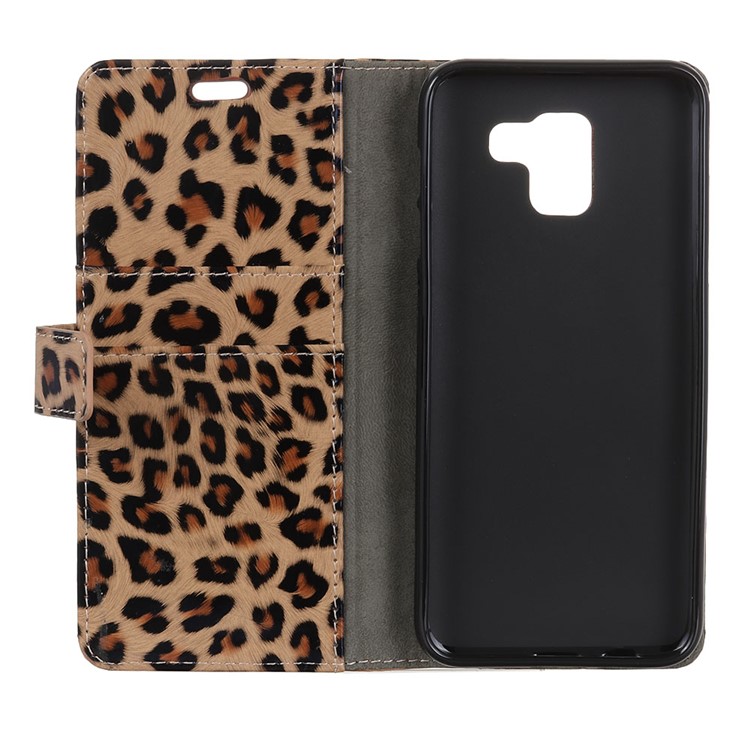 Leopard Pattern Magnetic Leather Wallet Phone Case for Samsung Galaxy J6+/J6 Premium-5